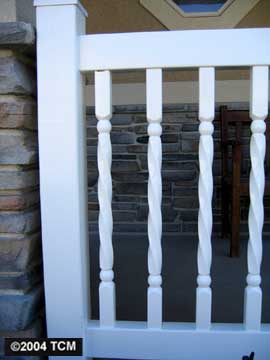 Twist Baluster show on Front Porch for Vinyl Railing