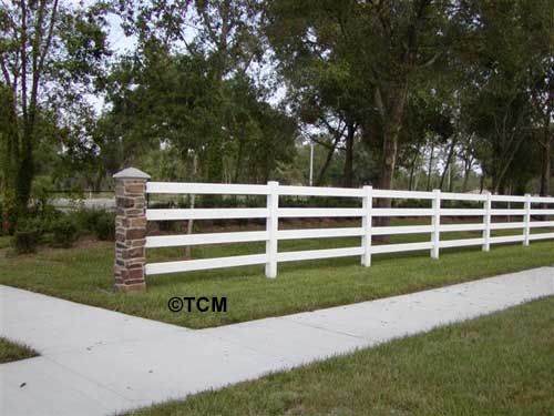 End post with ranch rail fence