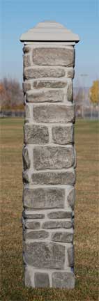 Gray Pre-fomred Rock Faux Pillar